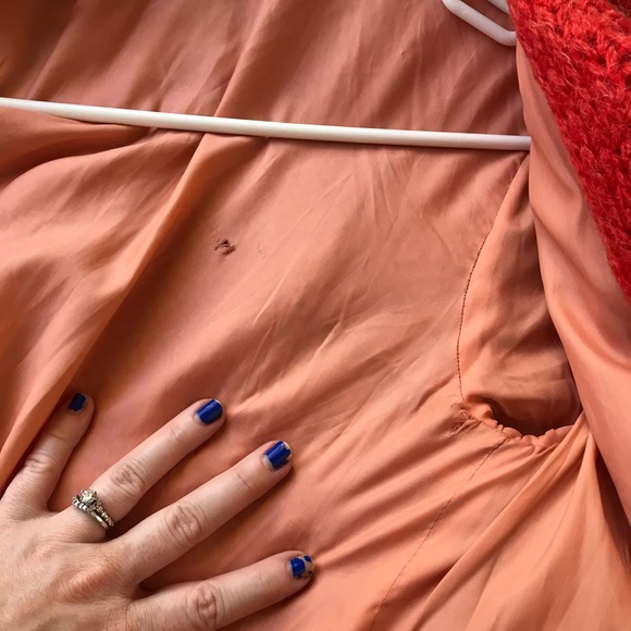 VINTAGE 1960s ORANGE KNIT COAT - size M/L - Picture 5 of 7